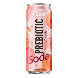 Yudat Prebiotic Soda Peach Juice Drink 320ml Can