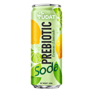 Yudat Prebiotic Soda Lemon Limenade Juice Drink 320ml Can