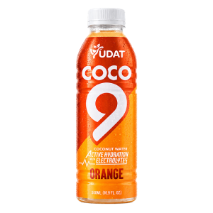 Yudat COCO 9 Active Hydration Coconut Water with Electrolytes – Orange Flavor 500ml